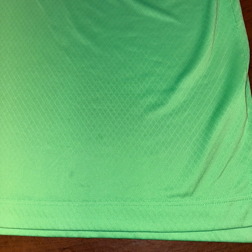 FootJoy Mens Quail Hollow Country Club Golf Polo Shirt Lime Green Textured L - Picture 9 of 11